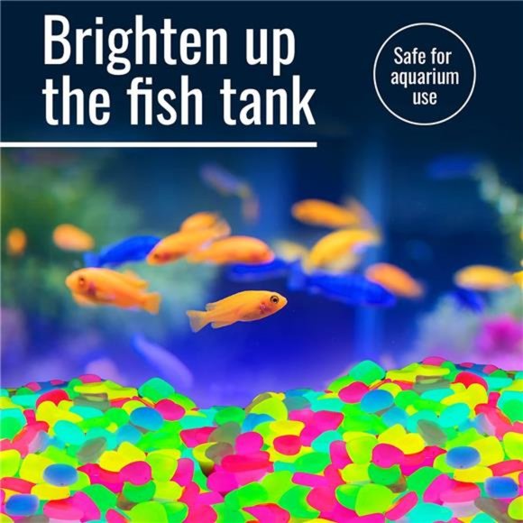 Glow in The Dark Rocks 450PCS,Glowing FishTank Pebbles-Indoor/Outdoor Yard Décor - Picture 6 of 6